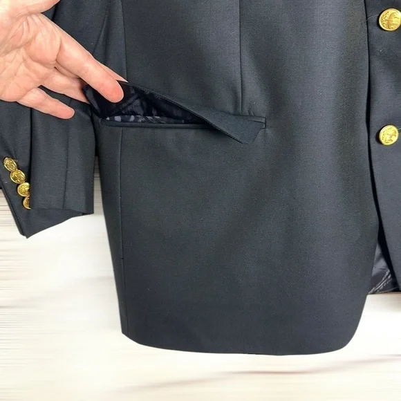 Brooks Brothers 1818 Loro Piana Blazer Navy Blue Signature Gold Button 48R USA - Picture 8 of 16